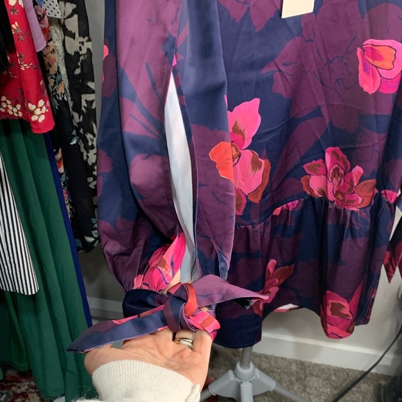 Adelyn Rae Floral Midi Dress in Pink and Blue - Picture 4 of 7